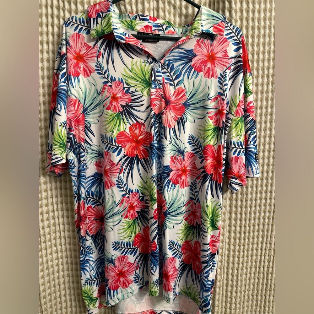 Floral Hawaiian Men's Polo Shirt